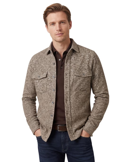 Gentiluomo overshirt wolblend bruin - Image 1