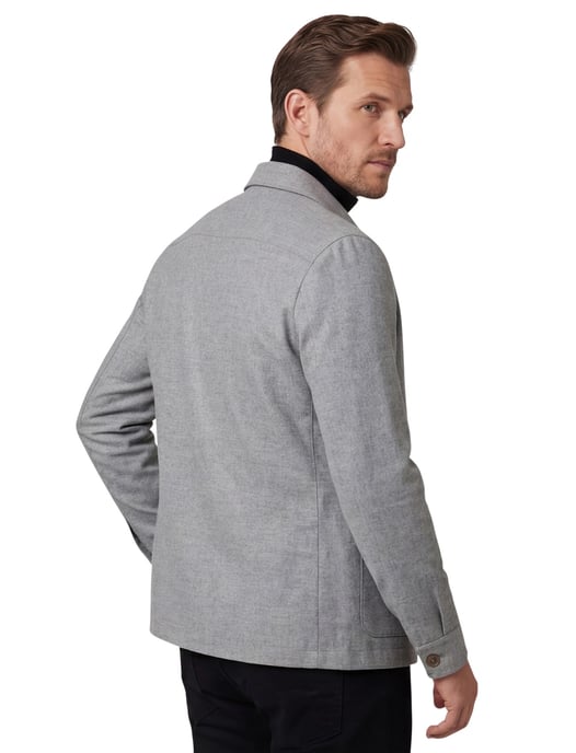 Carl Gross overshirt grijs effen normale fit wol stretch - Image 2