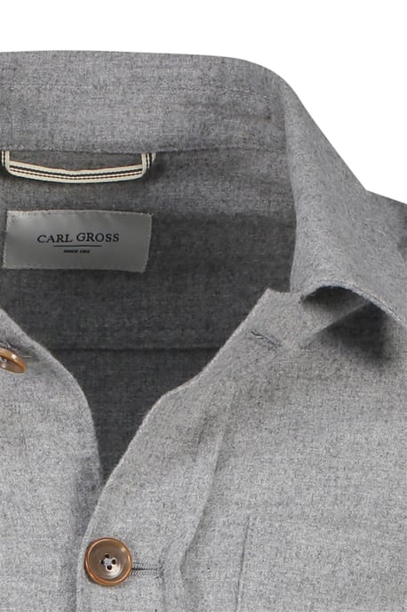 Carl Gross overshirt grijs effen normale fit wol stretch - Image 3