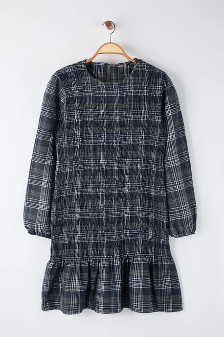 Trendyol Curve Dam Flerfärgad Rutig Kort / Mini Lång Casual Bodycon Plus size Klänning - Image 5