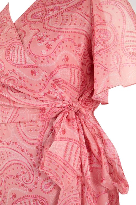 Trendyol Curve Dam Flerfärgad Paisley Kort / Mini Kort Casual Dubbelknäppt Plus size Klänning - Image 4