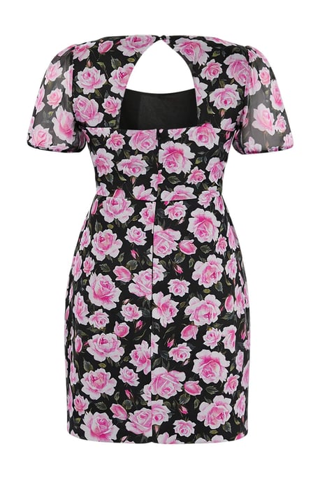 Trendyol Curve Dam Flerfärgad Blommig Kort / Mini Kort Casual A-linje Plus size Klänning - Image 2