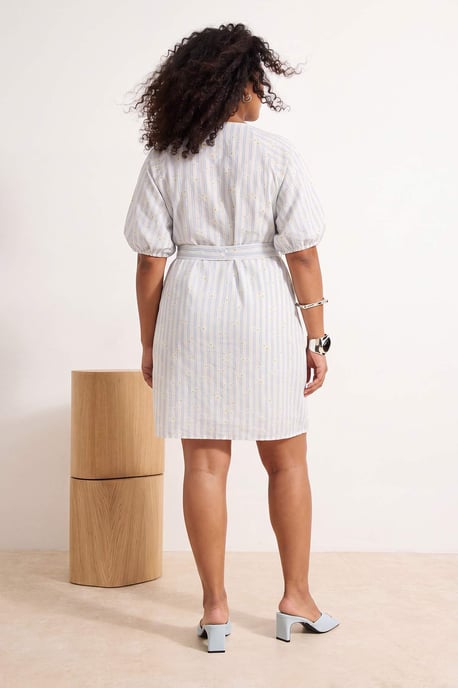 Trendyol Curve Dam Flerfärgad Blommig Kort / Mini Kort Rak Plus size Klänning - Image 3
