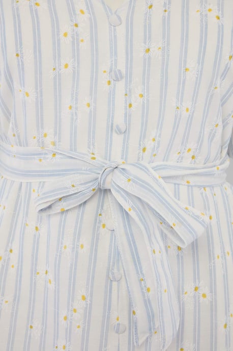 Trendyol Curve Dam Flerfärgad Blommig Kort / Mini Kort Rak Plus size Klänning - Image 5