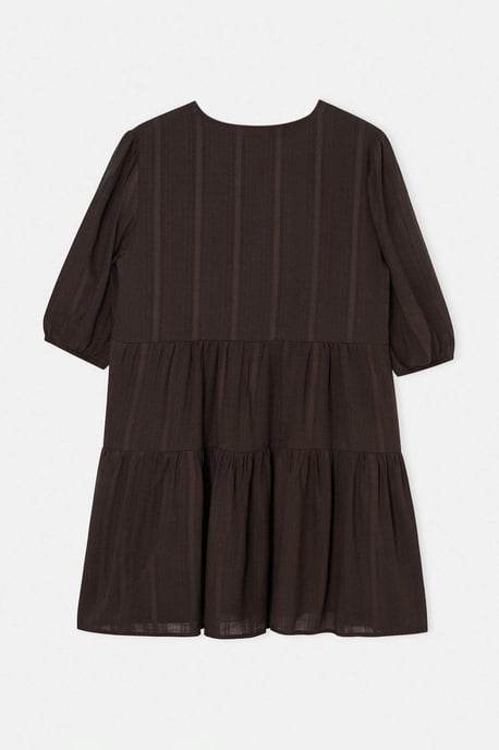 Trendyol Curve Dam Brun Enfärgad Kort / Mini Lång A-linje Plus size Klänning - Image 5