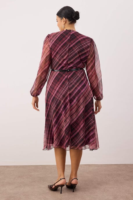Trendyol Curve Dam Flerfärgad Blommig Kort / Mini Lång Kväll / Vardag Dubbelknäppt Plus size Klänning - Image 3