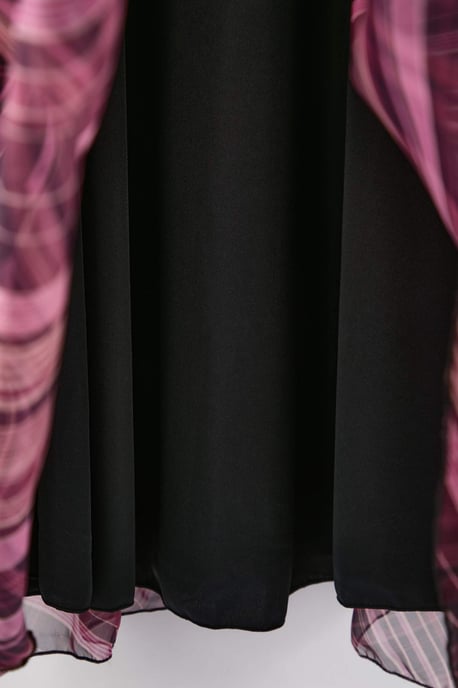 Trendyol Curve Dam Flerfärgad Blommig Kort / Mini Lång Kväll / Vardag Dubbelknäppt Plus size Klänning - Image 5