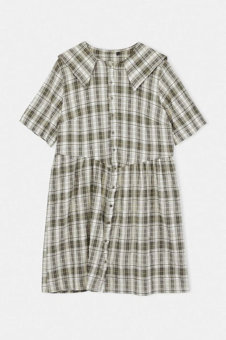 Trendyol Curve Dam Flerfärgad Rutig Kort / Mini Kort Casual Skater Plus size Klänning - Image 3