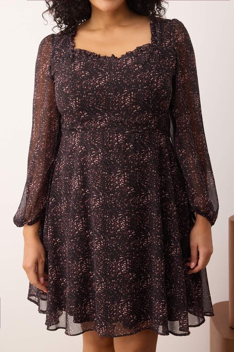 Trendyol Curve Dam Flerfärgad Geometriskt mönster Kort / Mini Lång Casual A-linje Plus size Klänning - Image 2
