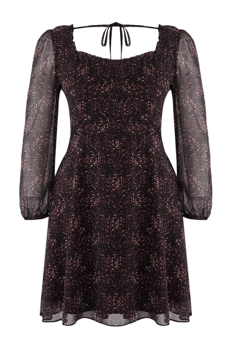Trendyol Curve Dam Flerfärgad Geometriskt mönster Kort / Mini Lång Casual A-linje Plus size Klänning - Image 4