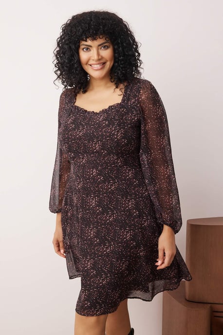 Trendyol Curve Dam Flerfärgad Geometriskt mönster Kort / Mini Lång Casual A-linje Plus size Klänning - Image 6