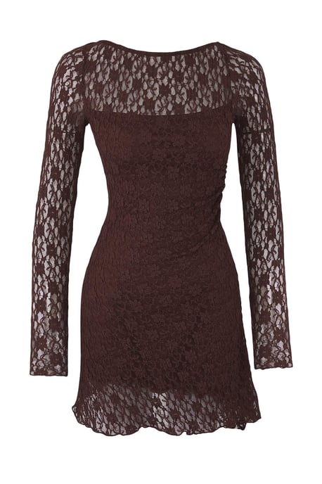 TRENDYOLMİLLA Dames Bruin Effen Kort / Mini Lang Casual A-lijn Jurken - Image 4