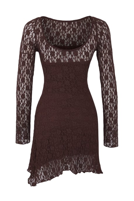 TRENDYOLMİLLA Dames Bruin Effen Kort / Mini Lang Casual A-lijn Jurken - Image 5