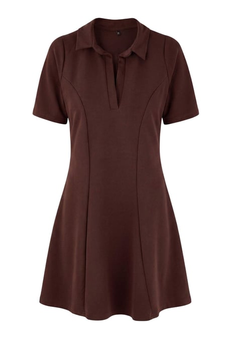Trendyol Curve Dam Brun Enfärgad Kort / Mini Trekvartsärm A-linje Plus size Klänning - Image 4