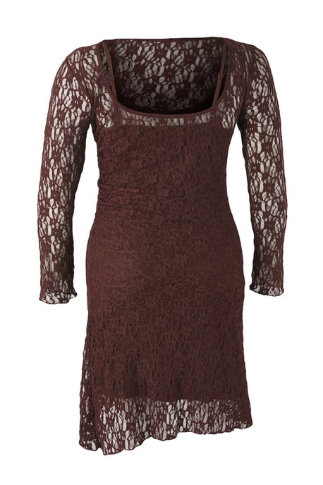 Trendyol Curve Dam Brun Enfärgad Kort / Mini Lång Casual A-linje Plus size Klänning - Image 5