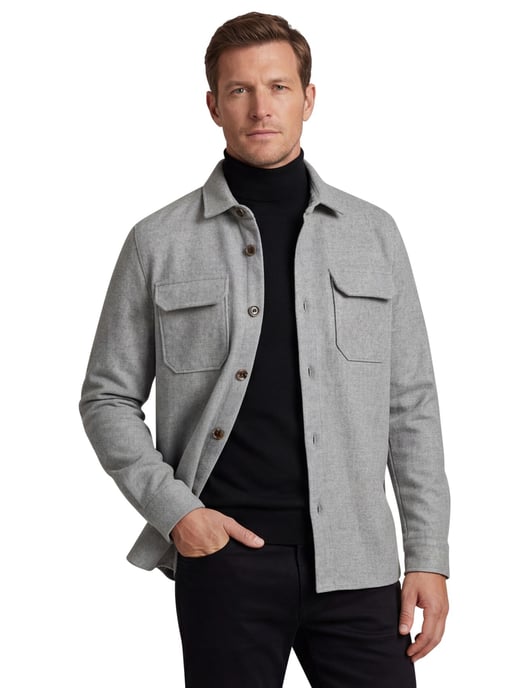 wollen overshirt born with appetite grijs - Image 1