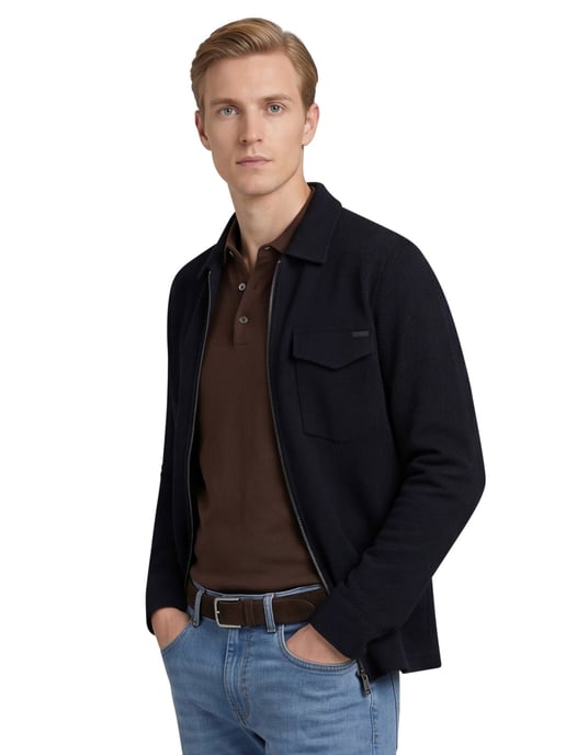 Born with appetite effen donkerblauw normale fit overshirt - Image 1