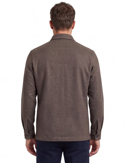 Overshirt Gentiluomo bruin wol - Image 2