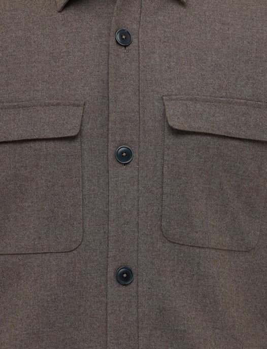 Overshirt Gentiluomo bruin wol - Image 3