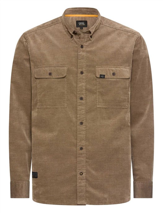 Overshirt Camel Active bruin geprint borstzak - Image 1