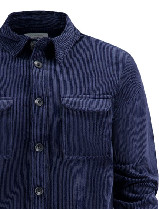 katoenen A Fish Named Fred overshirt donkerblauw rib - Image 3