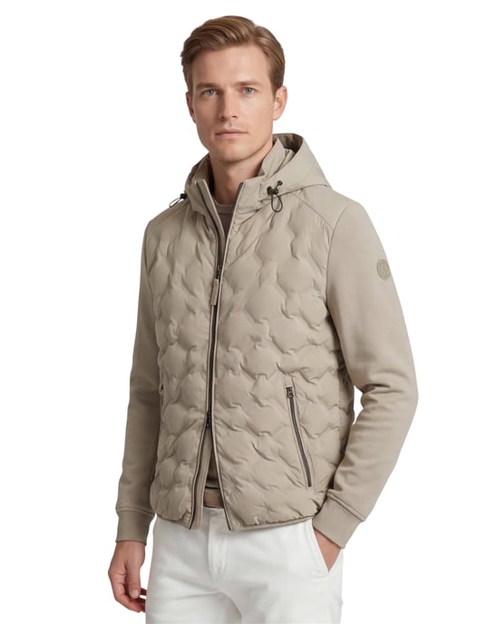tussenjas Reset beige normale fit rits capuchon gewatteerd - Image 1
