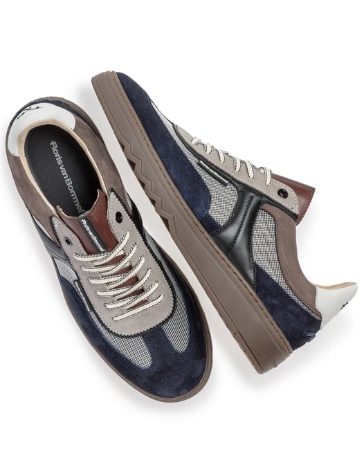 Donkerblauwe geprinte sneaker suede Floris van Bommel - Image 4