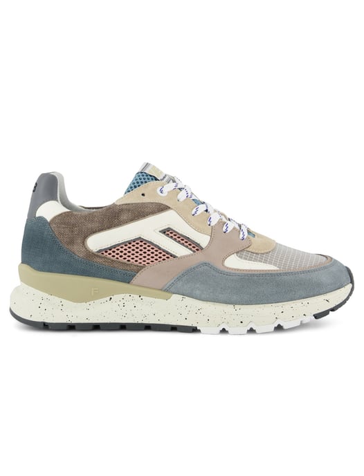 Lage sneakers Floris van Bommel blauw en beige effen - Image 1