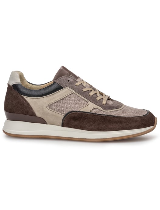 Sneaker effen bruin textiel Floris van Bommel - Image 1