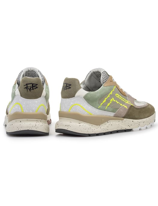Prachtige Van Bommel sneaker olijfgroen textiel met print - Image 4