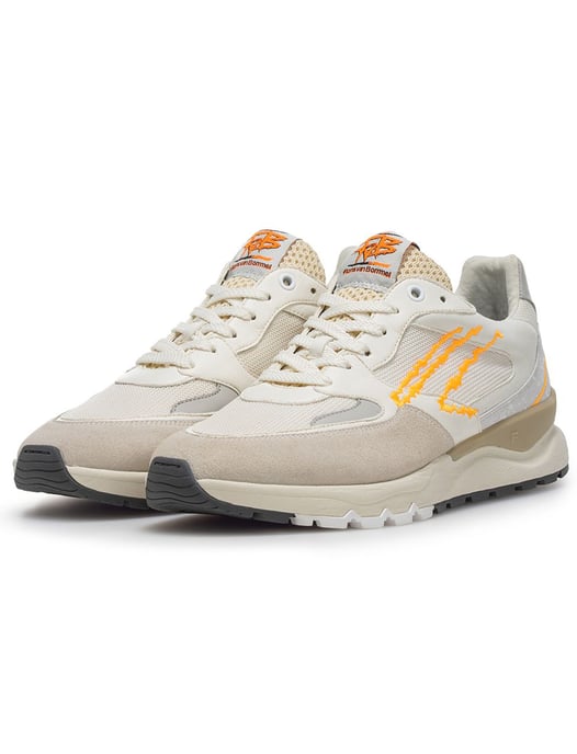 Van Bommel sneaker wit beige oranje met frisse look - Image 2