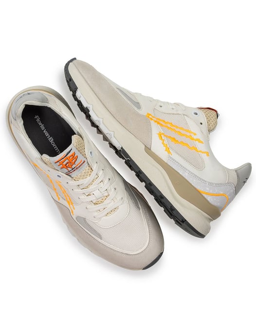 Van Bommel sneaker wit beige oranje met frisse look - Image 3