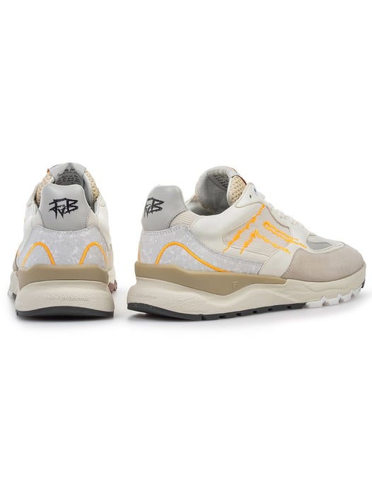Van Bommel sneaker wit beige oranje met frisse look - Image 4
