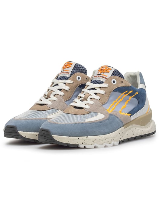 Van Bommel sneaker blauw beige wit met stoere look - Image 2