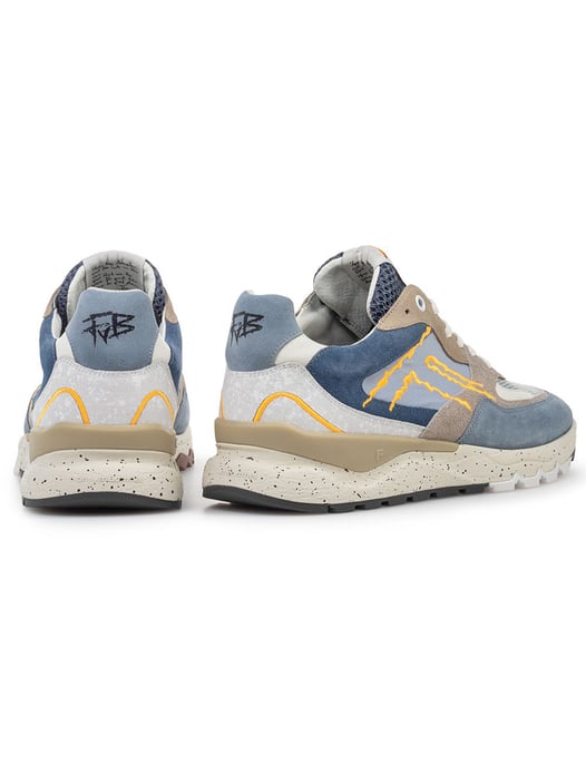 Van Bommel sneaker blauw beige wit met stoere look - Image 4