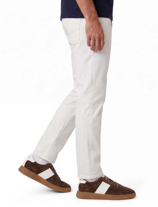 Suede sneaker Rehab donkerbruin leer wit accent - Image 2