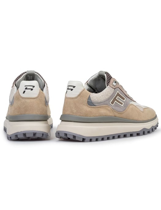 Comfortabele Van Bommel sneaker bruin textiel met print - Image 4