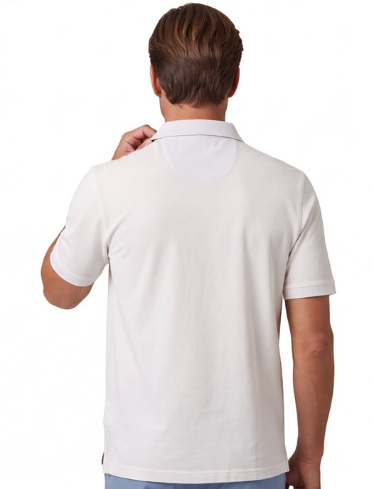 katoenen Fynch-Hatton polo korte mouw effen wit - Image 2