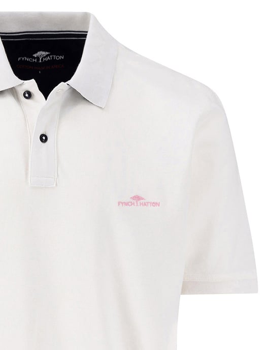 katoenen Fynch-Hatton polo korte mouw effen wit - Image 3