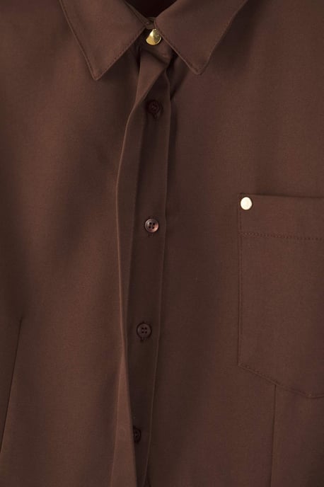 Trendyol Curve Dam Brun Enfärgad Kort / Mini Lång Casual Dubbelknäppt Plus size Klänning - Image 5