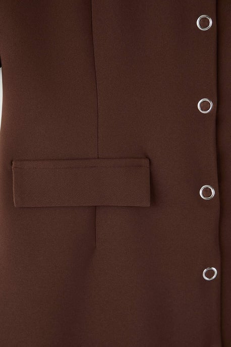 Trendyol Curve Dam Brun Enfärgad Kort / Mini Kort Casual A-linje Plus size Klänning - Image 5