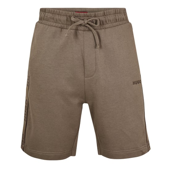 Hugo Boss Sweatshorts med sidologo i bomullsblandning för herrar (Beige/Svart) - Image 1