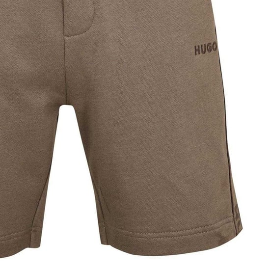 Hugo Boss Sweatshorts med sidologo i bomullsblandning för herrar (Beige/Svart) - Image 2