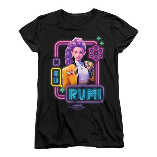 K-Pop Demon Hunters Womens/Ladies Rumi Glowing Lights Fitted T-Shirt (Black) - Image 1
