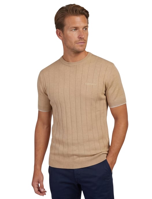 Beige katoenen t-shirt Gentiluomo ronde hals - Image 1