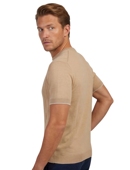 Beige katoenen t-shirt Gentiluomo ronde hals - Image 2