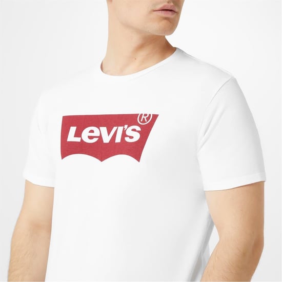 Levis T-shirt med Batwing-logotyp för herrar (Vit) - Image 4