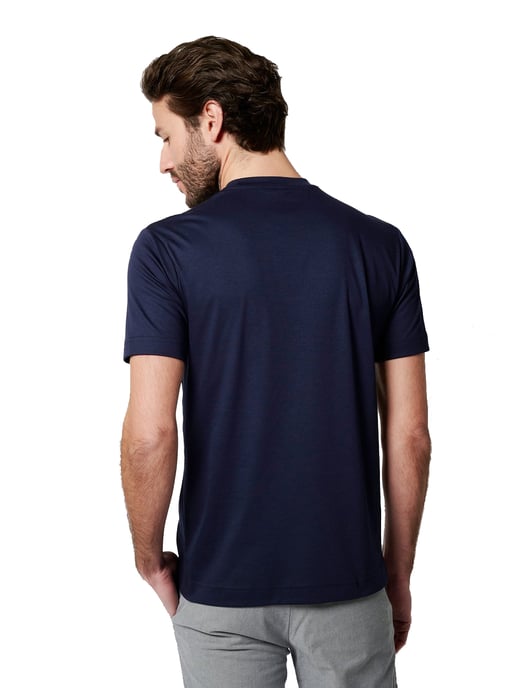 Donkerblauw T-shirt Desoto Slim Fit ronde hals - Image 2