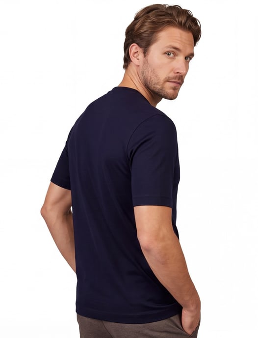 Desoto Luxury Two Ply t-shirt navy effen - Image 2