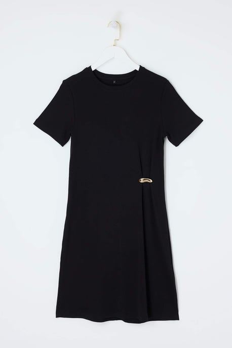 Trendyol Curve Dam Svart Enfärgad Kort / Mini Kort Casual Rak Plus size Klänning - Image 3